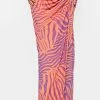 AFRM Orange Zebra Dita Midi Skirt Bottoms