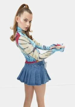 AFRM Tops Placement Halo Tie Dye Zadie Turtleneck