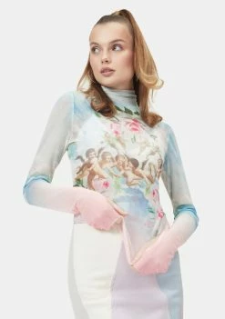 AFRM Ombre Angel Zadie Mesh Turtleneck Tops