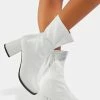 Ellie Shoes White Short Gogo Boots Boots & Booties