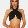 AFRM Alice Wrap Halter Top Crop Halter Top