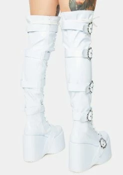 Ellie Shoes Platform Boots Pure Chance At Romance Knee High Boots