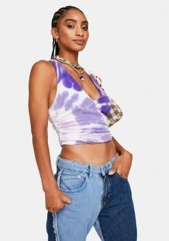 AFRM Arkin Tie Dye Halter Top Crop Halter Top
