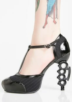 Ellie Shoes Tuff Bish Brass Knuckle Heels
