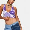 AFRM Arkin Tie Dye Halter Top Crop Halter Top