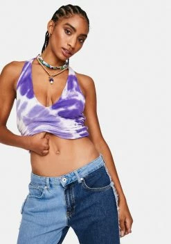 AFRM Arkin Tie Dye Halter Top Crop Halter Top