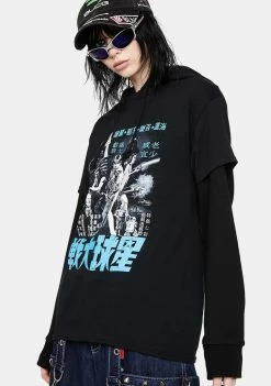 Impact Chinese Monochrome Poster Graphic Tee Tops