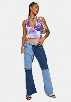 AFRM Arkin Tie Dye Halter Top Crop Halter Top