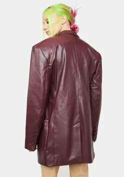 AFRM Agnes Vegan Leather Blazer Outerwear