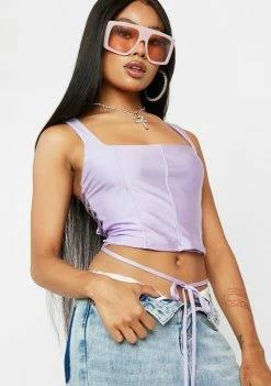 AFRM Lavender Saskia Lace Up Corset Top