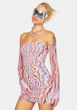 AFRM Multi Wave Danni Mini Dress Club Dresses