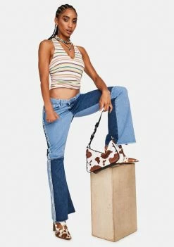 AFRM Arkin Striped Halter Top Tops