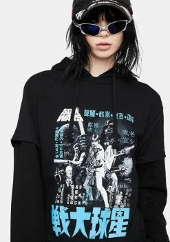 Impact Chinese Monochrome Poster Graphic Tee Tops