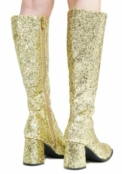Ellie Shoes Boots & Booties Golden Go-Go Baby Glitter Boots