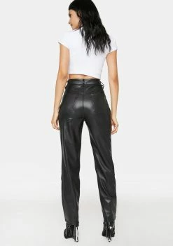 AFRM Rou Faux Leather Straight Leg Pants Bottoms