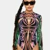 AFRM Printed Bodysuit Liya Mesh Bodysuit Set