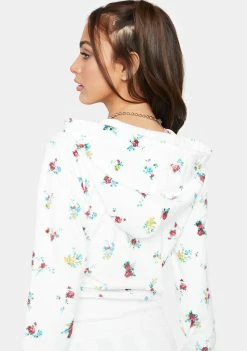 AFRM Kira Velour Crop Hoodie