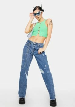 AFRM Mesh Shirt Neon Green Calabra Mesh Crop Top