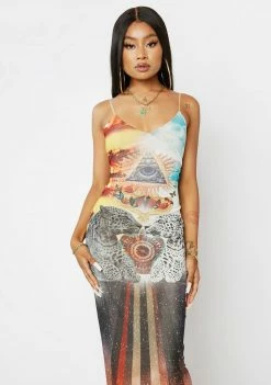AFRM Dresses Evil Eye Sunset Amina Mesh Dress