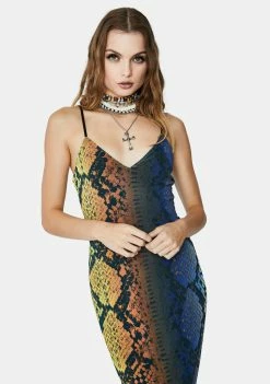 AFRM Dresses Ombre Snake Amina Maxi Dress