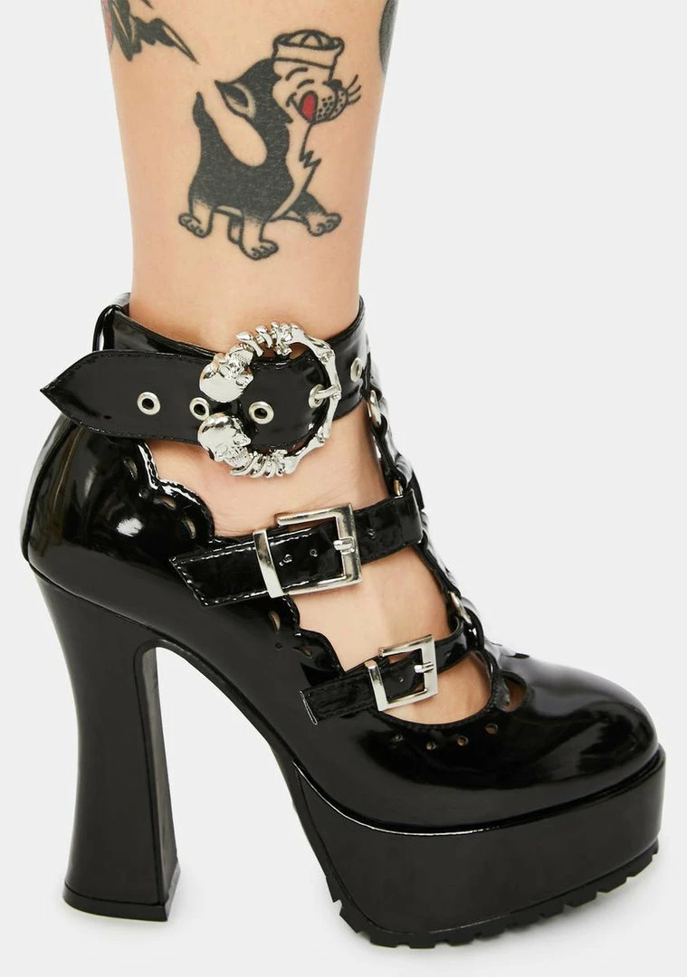 Wholesale ๐ Ellie Shoes Ink Pleasure Is Mine Platform ๐ Heels โญ 2 Ellie Shoes Ink Pleasure Is Mine Platform Heels