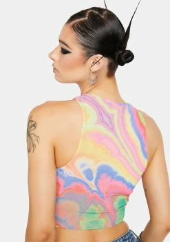 Best deal 💯 AFRM Abstract Marble Calabra Mesh Crop Top ❤️ 7 AFRM Abstract Marble Calabra Mesh Crop Top