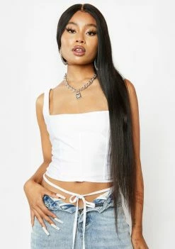 AFRM Blanc Saskia Lace Up Corset Top