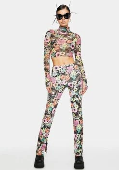 AFRM Noir Garden Irena Flare Pants Flares