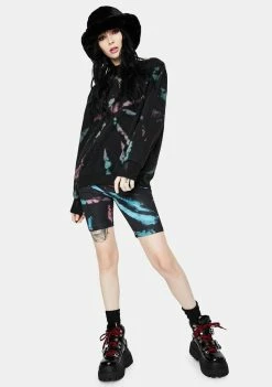 AFRM Blue Spiral Tie Dye Diana Crewneck Sweatshirt