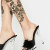 Ellie Shoes Sasha Marabou Clear Heels