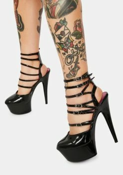 Ellie Shoes Dangerous Woman Platform Buckle Heels