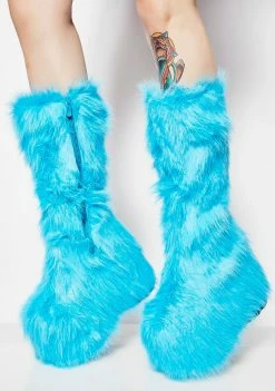 Ellie Shoes Electric Party Monster Fuzzy Platform Boots