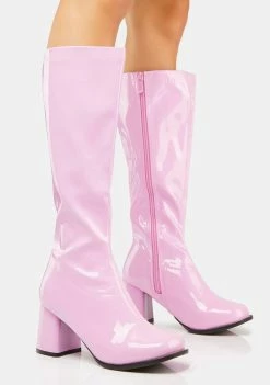 Ellie Shoes Knee High Boots Psycho Candy Go-Go Baby Boots