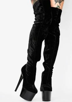 Ellie Shoes Dark Hustler Baby Thigh High Boots Boots & Booties