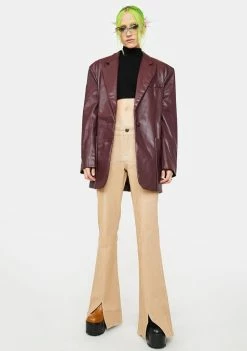 AFRM Agnes Vegan Leather Blazer Outerwear
