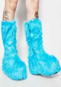Ellie Shoes Electric Party Monster Fuzzy Platform Boots