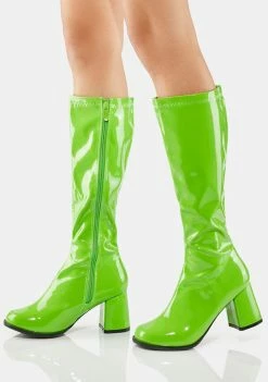 Ellie Shoes Lime Green Go-Go Boots Boots & Booties