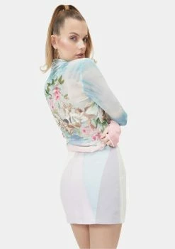 AFRM Ombre Angel Zadie Mesh Turtleneck Tops