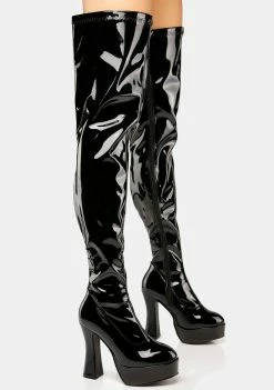 Ellie Shoes Wicked Desire Platform Boots Thigh High Boots
