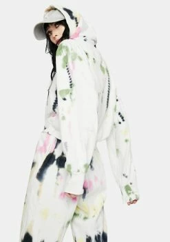 AFRM Tops Blanc Watercolor Tie Dye Sala Hoodie