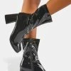Ellie Shoes Boots & Booties Black Patent Short Gogo Boots