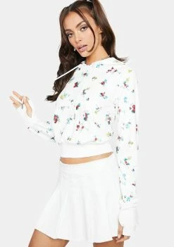 AFRM Kira Velour Crop Hoodie