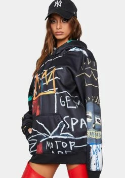 Members Only Tops Basquiat Scuba Graphic Hoodie