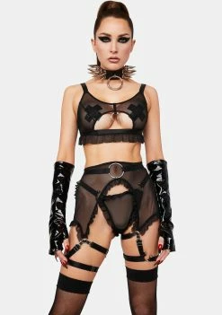 The End Lingerie Sheer Ruffle Garter