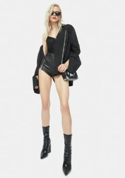 AFRM Black Cora Stretch Lace Bodysuit Tops