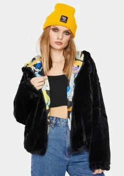 Members Only Outerwear Looney Toons Faux Fur Jacket