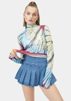 AFRM Tops Placement Halo Tie Dye Zadie Turtleneck