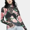 AFRM Tops Winter Rose Polka Dot Zadie Turtleneck