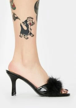 Ellie Shoes Sasha Marabou Kitten Heels