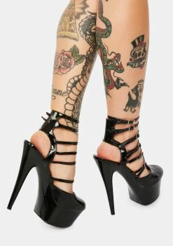 Ellie Shoes Dangerous Woman Platform Buckle Heels